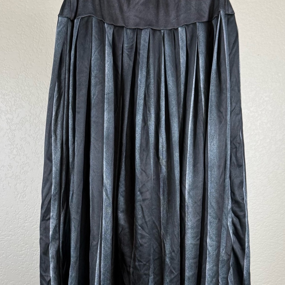 Wednesday Addams Pleated Maxi Skirt Small Charcoal Gray Gothcore Cosplay School - Picture 3 of 10